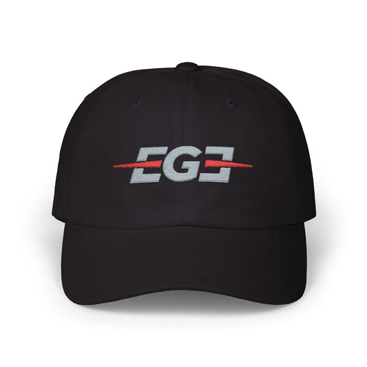 EGETU Mirror EGE Embroidered Dad Cap in black, front product view