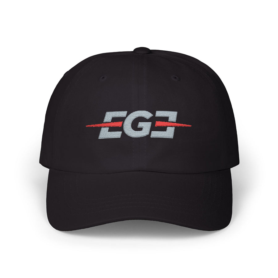 EGETU Mirror EGE Embroidered Dad Cap in black, front product view