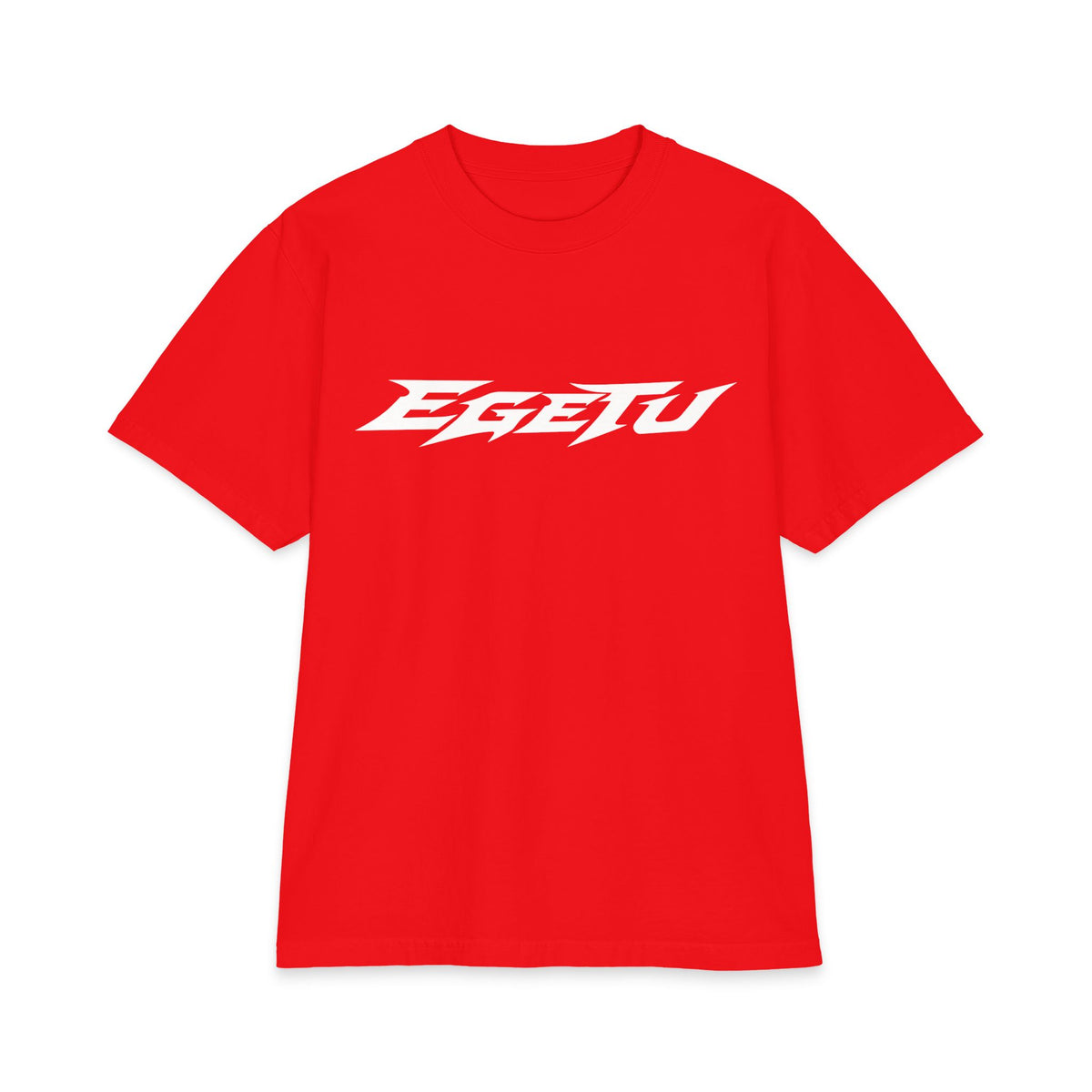 EGETU Velocity Heavyweight Tee in red, front product view