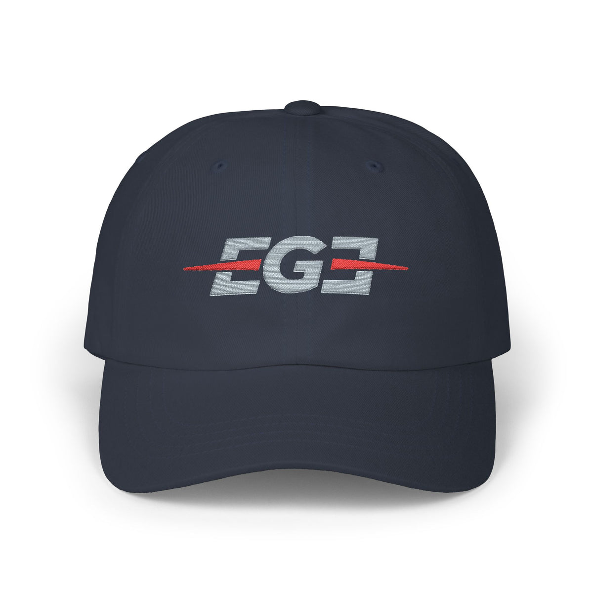 EGETU Mirror EGE Embroidered Dad Cap in navy, front product view