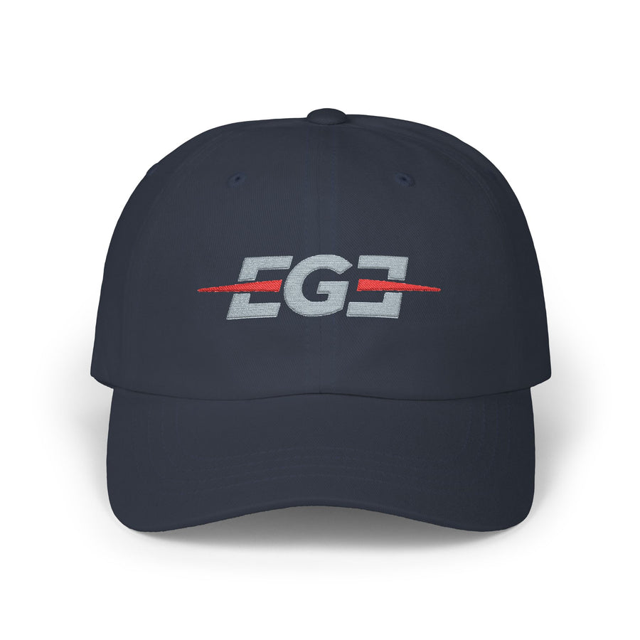 EGETU Mirror EGE Embroidered Dad Cap in navy, front product view