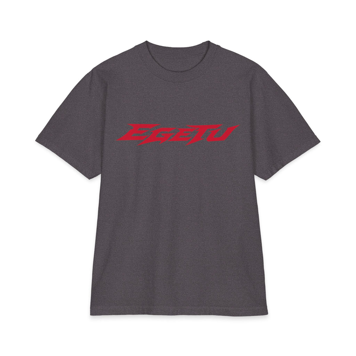 EGETU Velocity Heavyweight Tee in charcoal grey, front product view