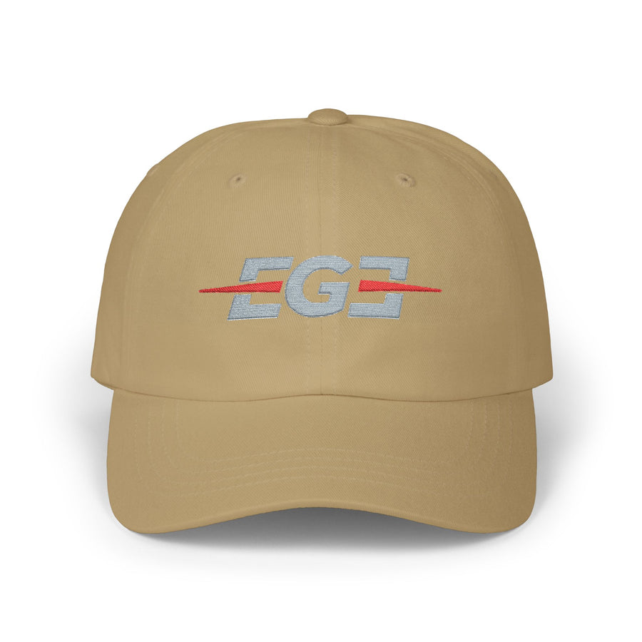 EGETU Mirror EGE Embroidered Dad Cap in khaki, front product view