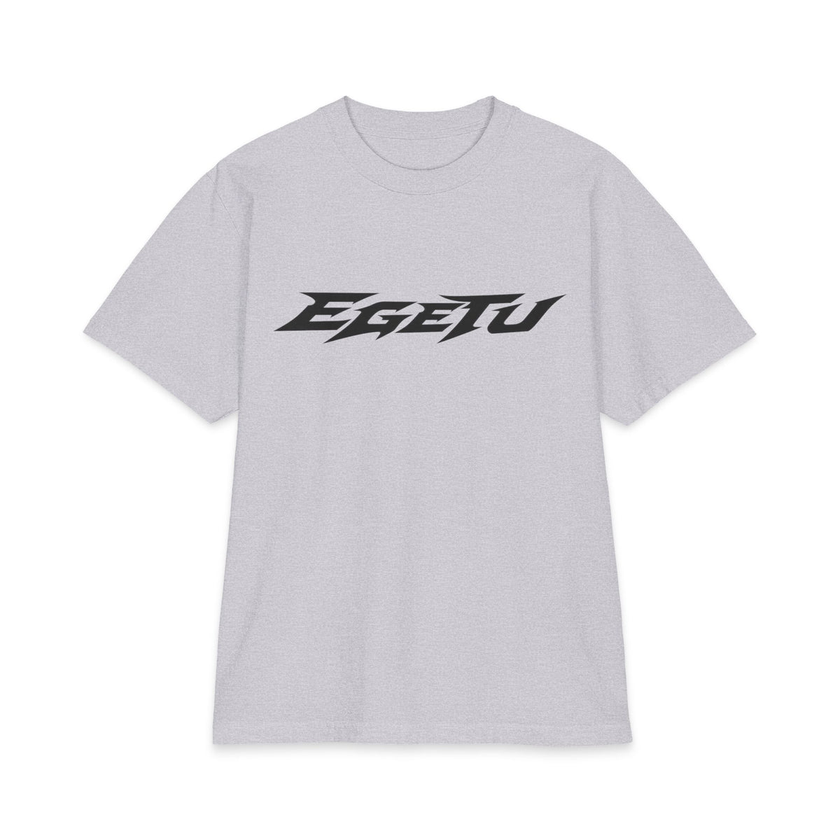 EGETU Velocity Heavyweight Tee in heather grey, front product view
