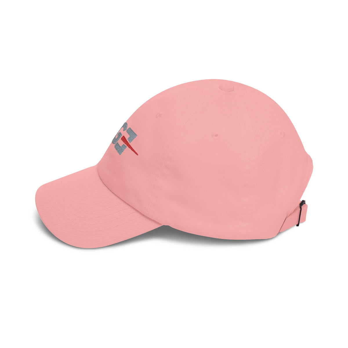 EGETU Mirror EGE Embroidered Dad Cap in pink, side product view with brim facing left