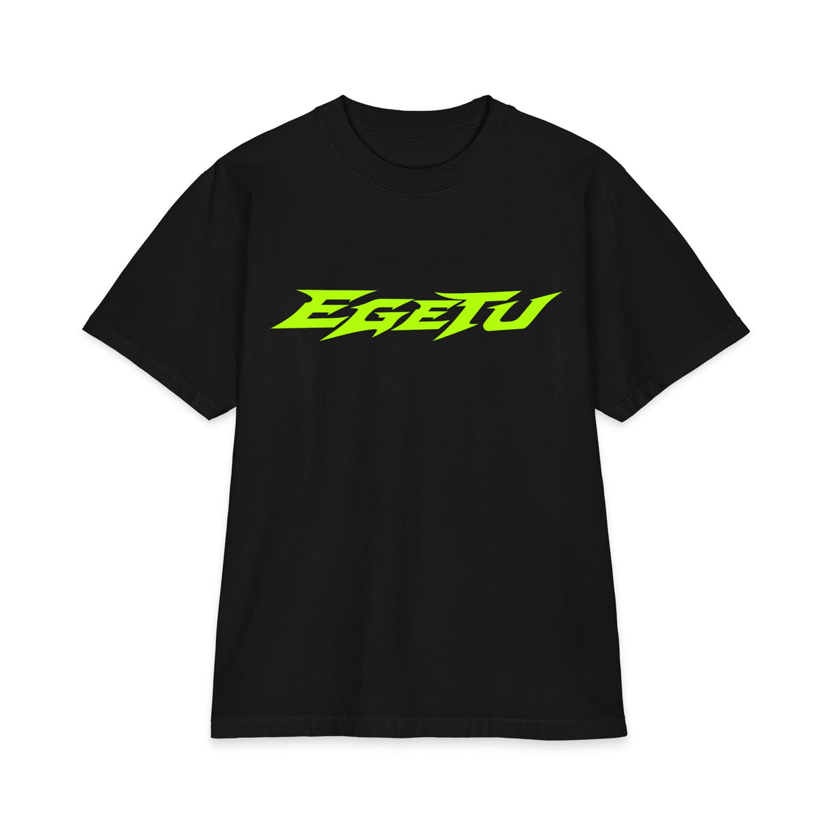 EGETU Velocity Heavyweight Tee in black, front product view