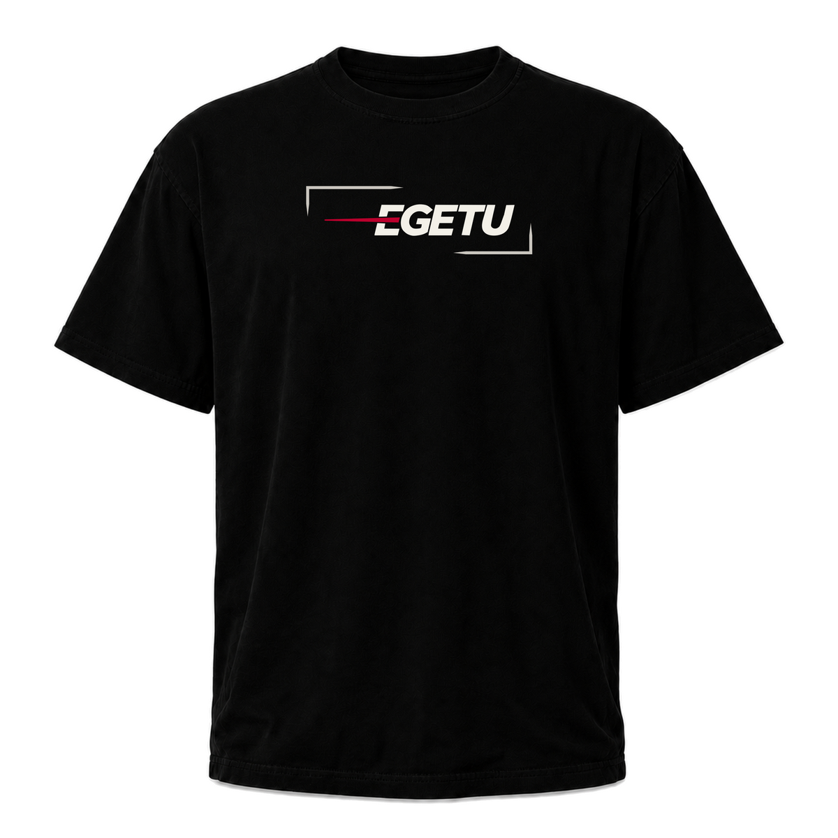 EGETU Signal Heavyweight Graphic Tee in black, front view