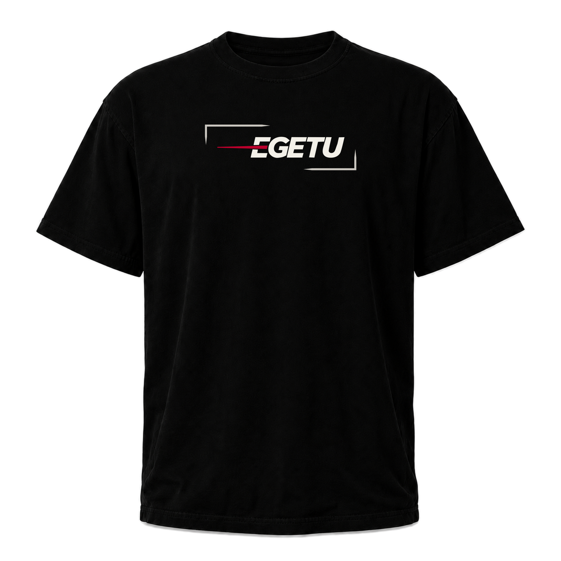 EGETU Signal Heavyweight Graphic Tee in black, front view