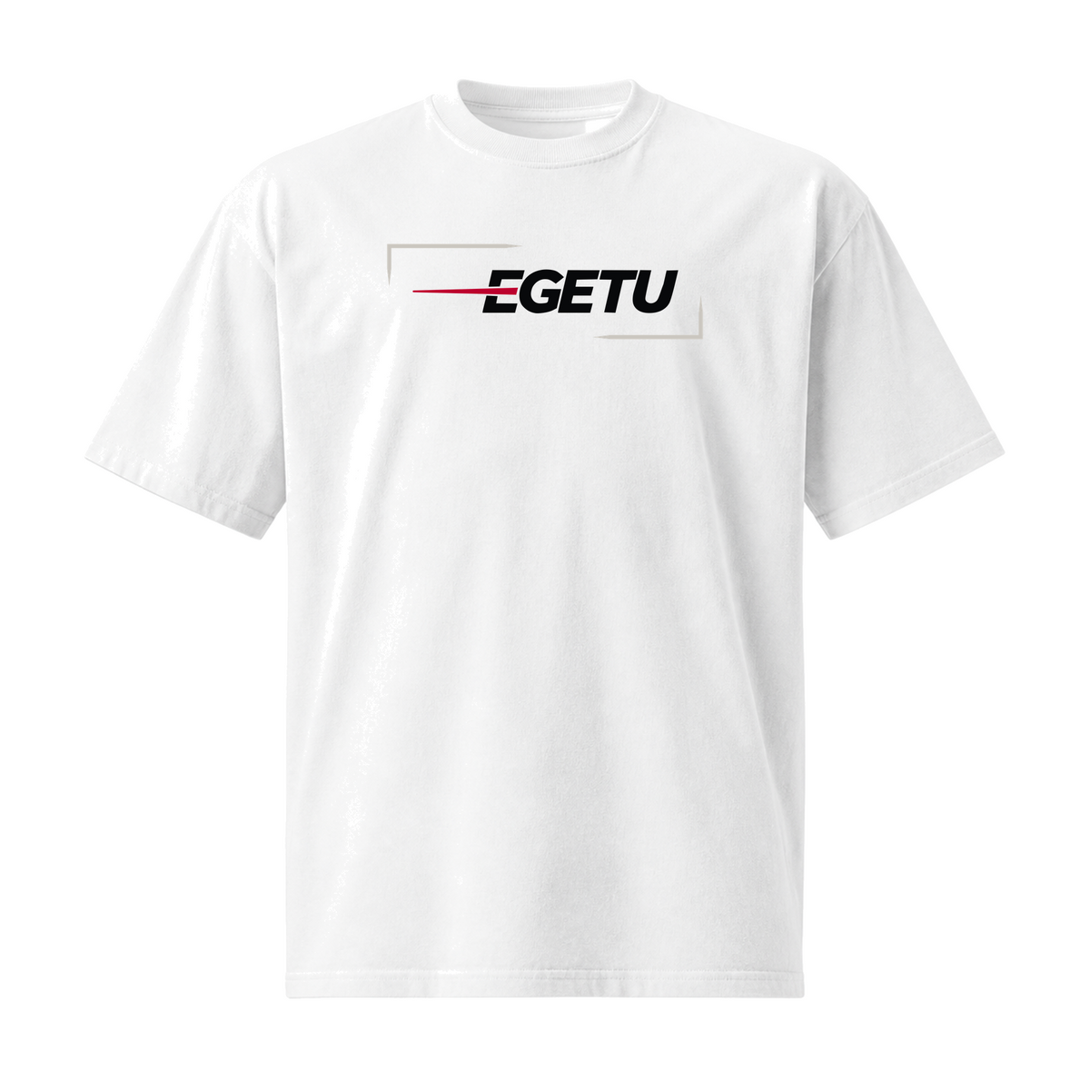 EGETU Signal Heavyweight Graphic Tee in white, front view
