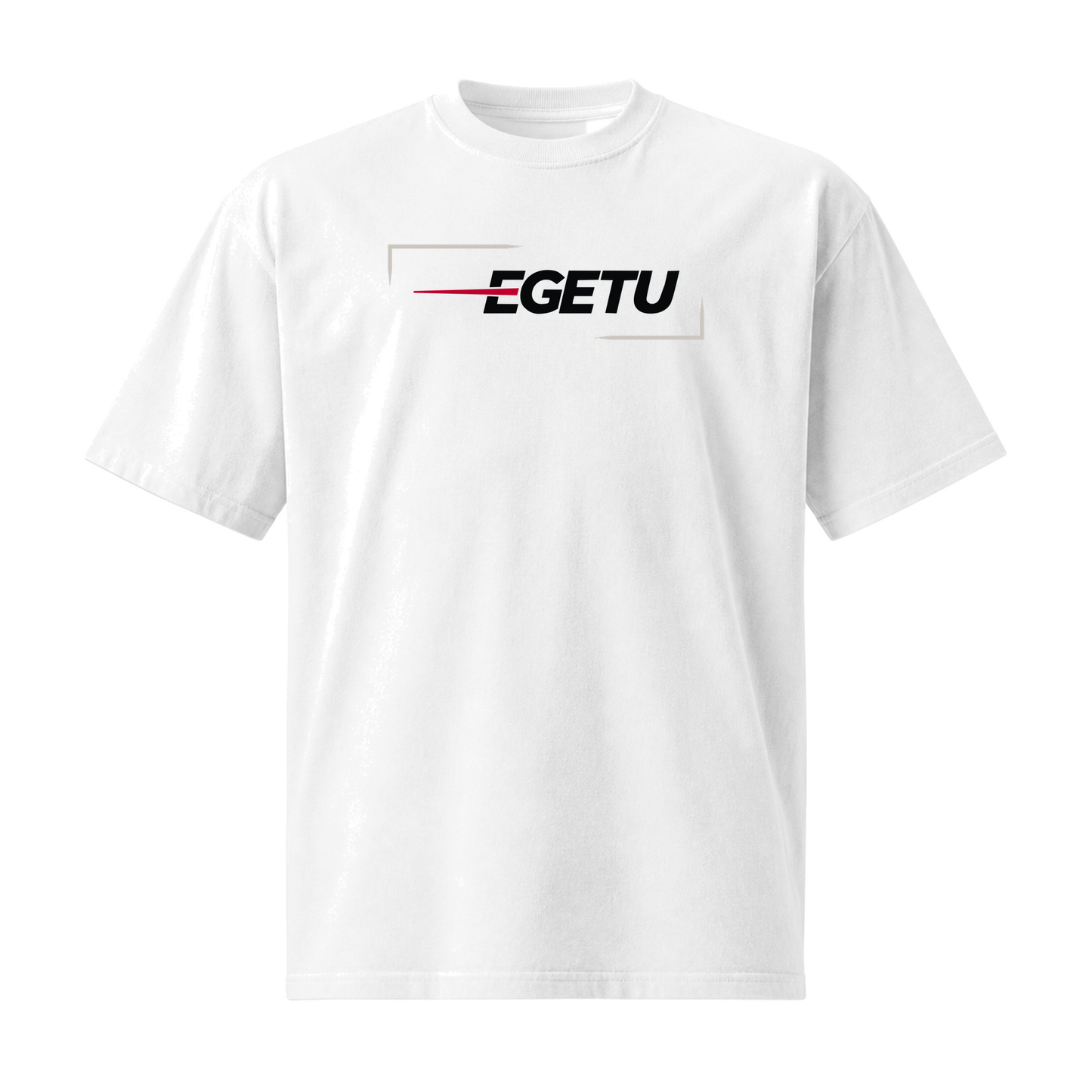 EGETU Signal Heavyweight Graphic Tee in white, front view